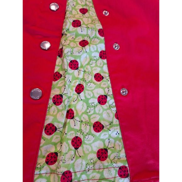 Granny's Lady Bug Bib Apron with Pockets - Picture 3 of 7